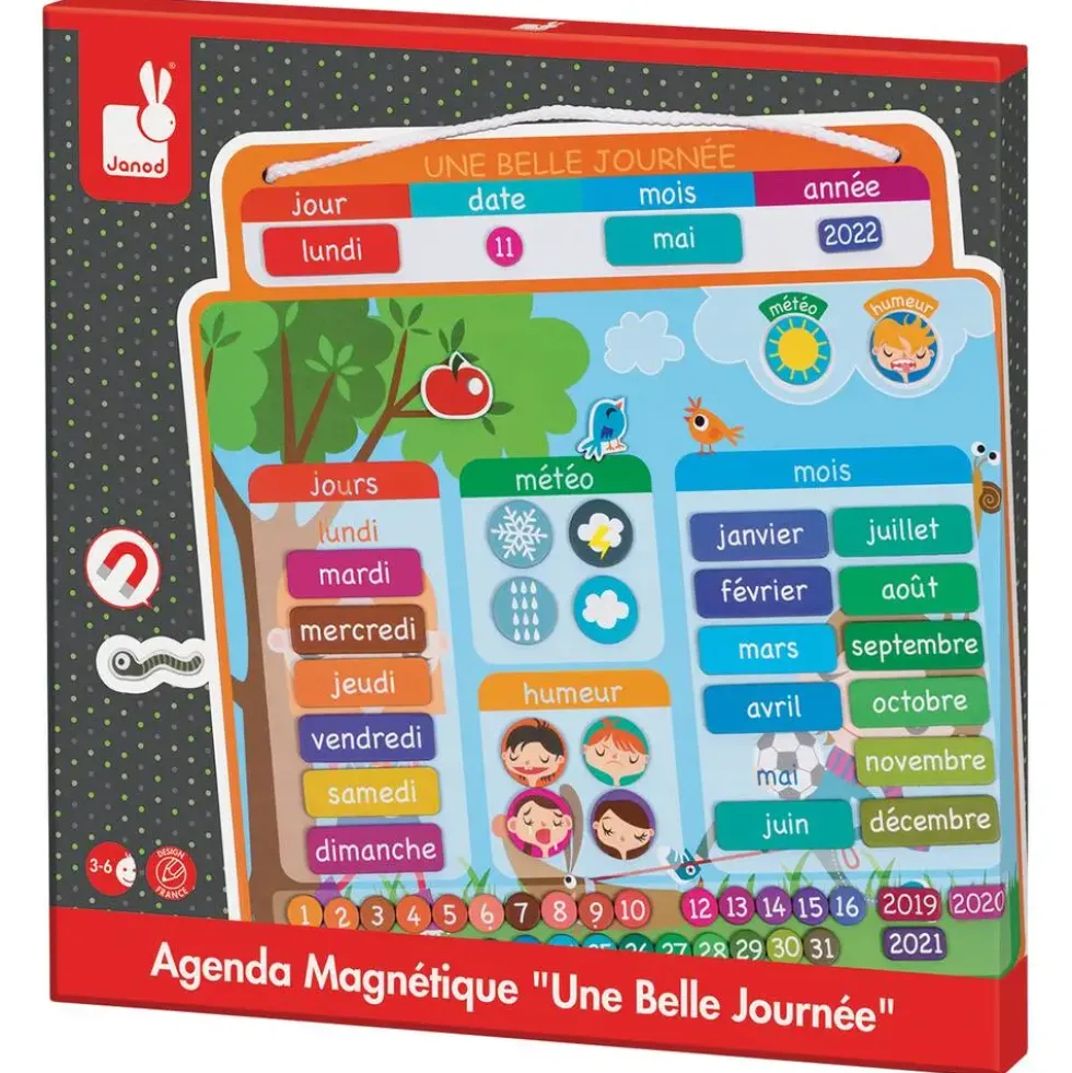 AGENDA MAGNETIQUE UNE BELLE JOURNEE - EN BOIS