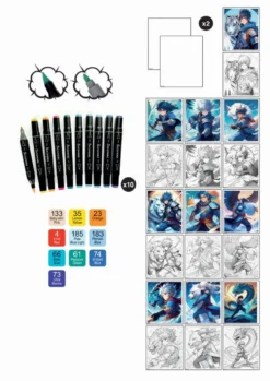 ARTISSIMO - 10 TABLEAUX ET 8 MARQUEURS MANGA - ARTS MARTIAUX