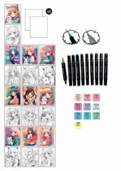 ARTISSIMO- 10 TABLEAUX ET 8 MARQUEURS MANGA - KEMONOMIMI
