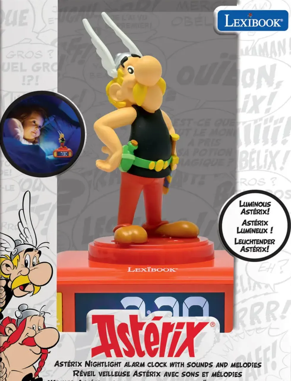 ASTERIX - REVEIL VEILLEUSE AVEC EFFETS SONORES ET LUMINEUX