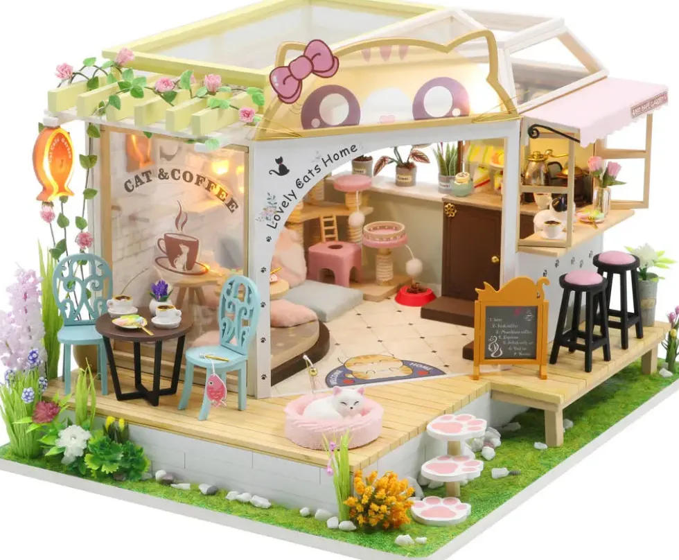 AU BONHEUR DES CHATS - MAISON MINIATURE A CONSTRUIRE