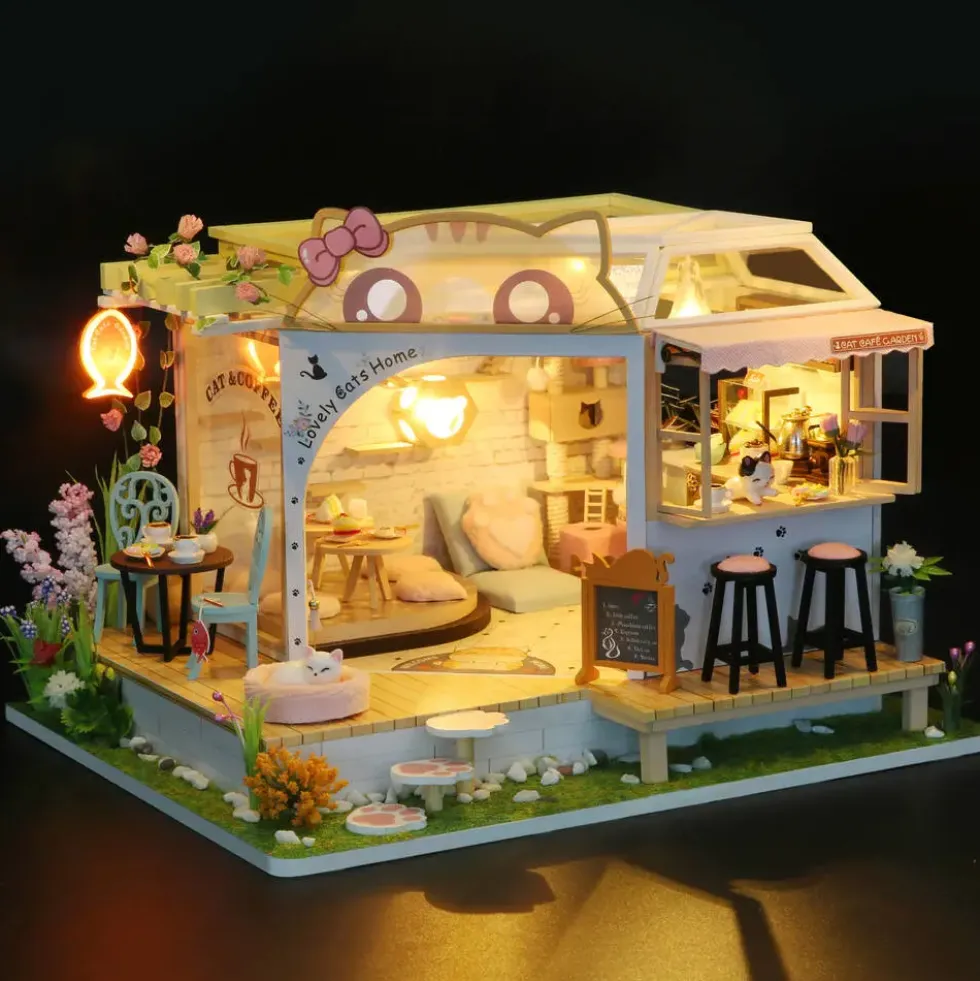 AU BONHEUR DES CHATS - MAISON MINIATURE A CONSTRUIRE