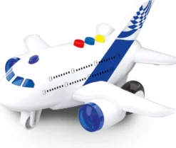 BABY CHALLENGE - AVION LONG COURRIER - 1:400 - VEHICULE FRICTION - BLANC - SONORE ET LUMINEUX