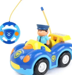 BABY CHALLENGE - VOITURE DE POLICE - VOITURE TELECOMMANDEE - BLEU - SONORE ET LUMINEUX - 1:24