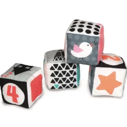 BABY CLEMENTONI - CUBES EN TISSU - NOIR ET BLANC