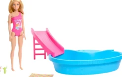 BARBIE - COFFRET POUPEE BLONDE AVEC PISCINE