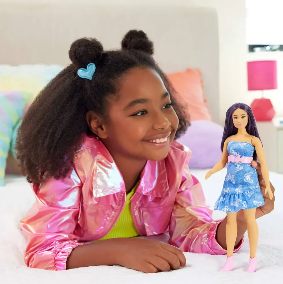BARBIE FASHIONISTA - POUPEE BARBIE ROBE AZUR PAPILLON