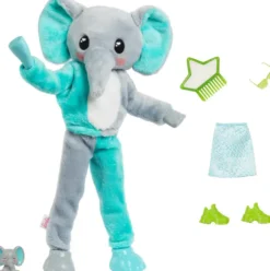 BARBIE - POUPEE CUTIE REVEAL SERIE JUNGLE AVEC ELEPHANT