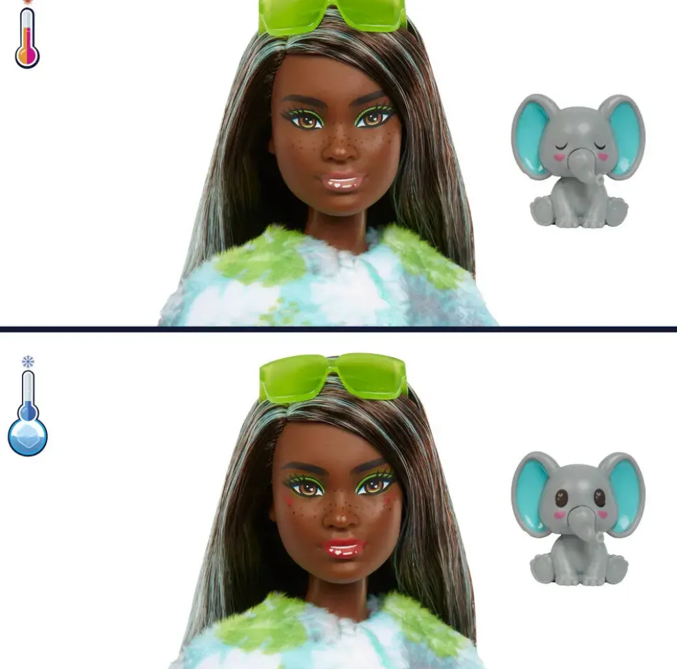 BARBIE - POUPEE CUTIE REVEAL SERIE JUNGLE AVEC ELEPHANT