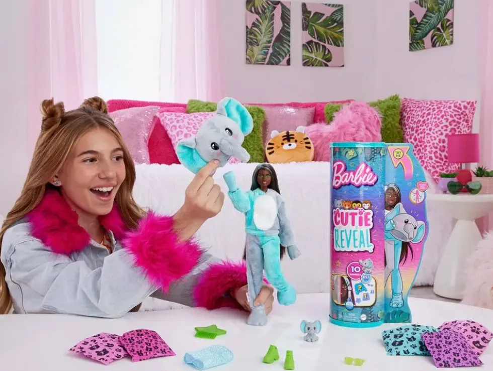 BARBIE - POUPEE CUTIE REVEAL SERIE JUNGLE AVEC ELEPHANT