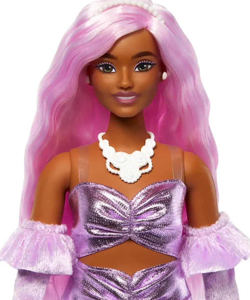 BARBIEPOUPEE DELUXE STYLE ROBE ROSE SATINE