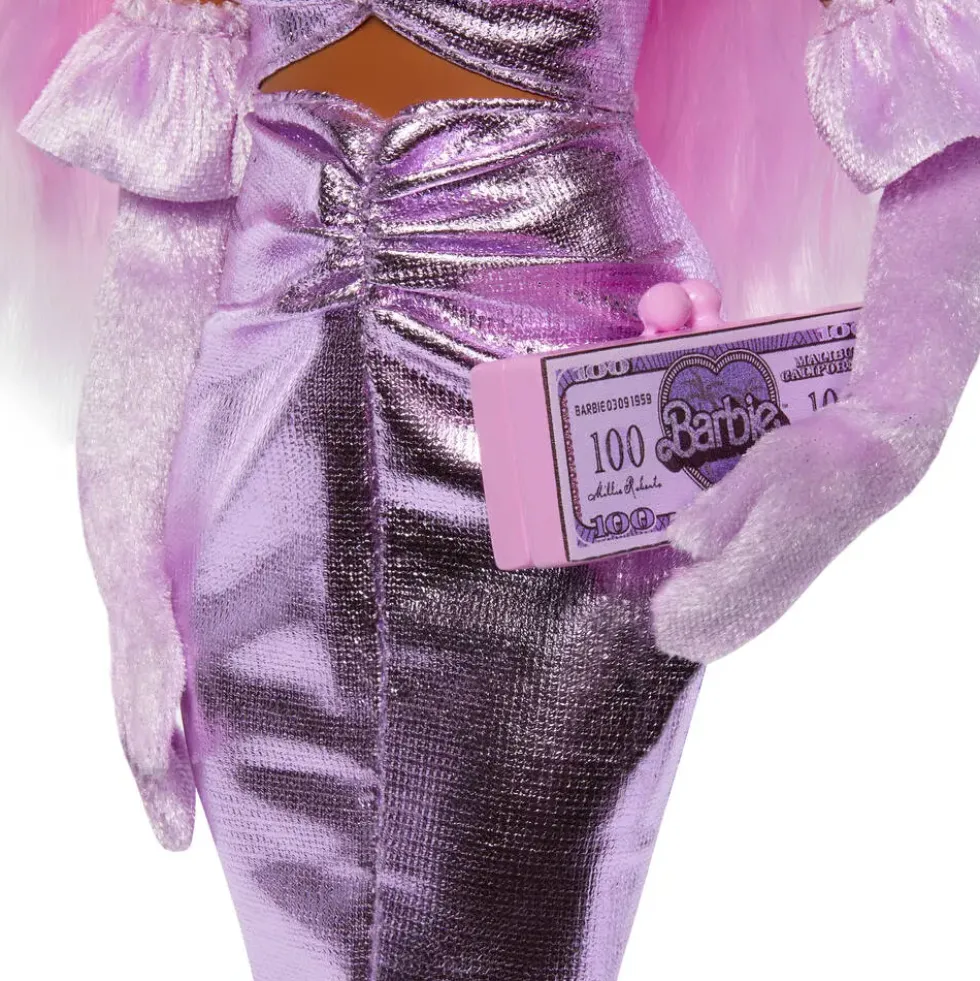 BARBIEPOUPEE DELUXE STYLE ROBE ROSE SATINE
