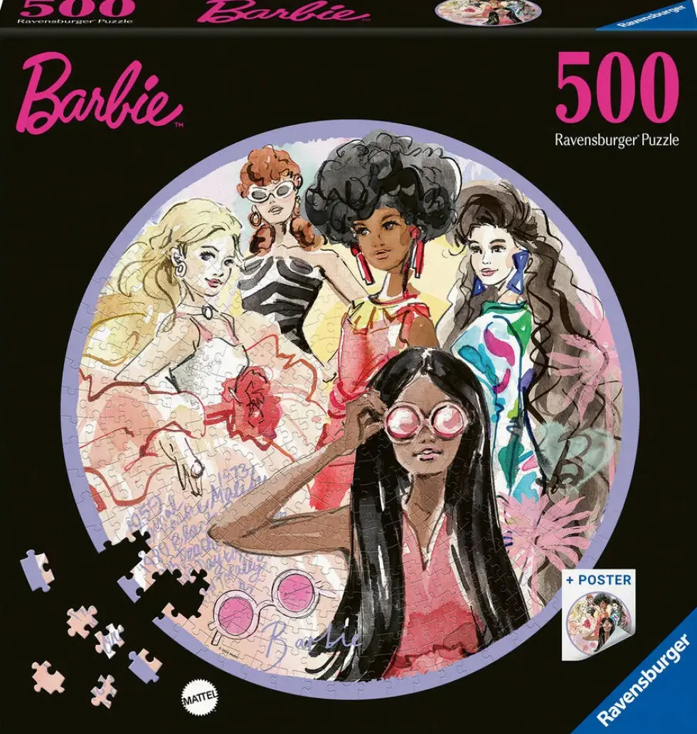 BARBIE -PUZZLE ROND 500 PIECESL'ICONE DU STYLE DEPUIS 1959