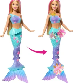 BARBIE SIRENE POUPEEFLEURS MAGIQUES BLONDE