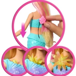 BARBIE SIRENE POUPEEFLEURS MAGIQUES BLONDE