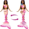BARBIE SIRENE -POUPEEFLEURS MAGIQUES BRUNE