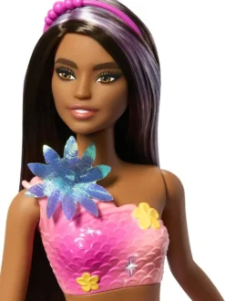 BARBIE SIRENE -POUPEEFLEURS MAGIQUES BRUNE