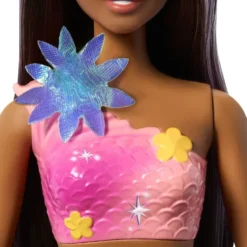 BARBIE SIRENE -POUPEEFLEURS MAGIQUES BRUNE