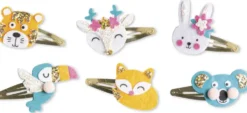 6 BARRETTES ANIMAUX PAILLETES A CREER