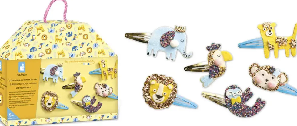 6 BARRETTES EXOTIC ANIMALS