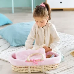 BB36/42 ENSEMBLE COUFFIN PELUCHE ROSE - COROLLE ACCESSOIRES