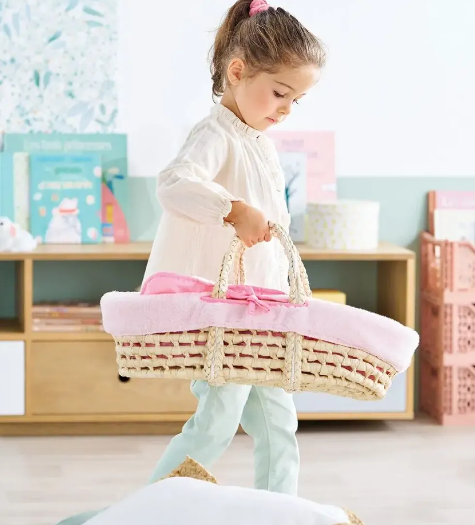 BB36/42 ENSEMBLE COUFFIN PELUCHE ROSE - COROLLE ACCESSOIRES