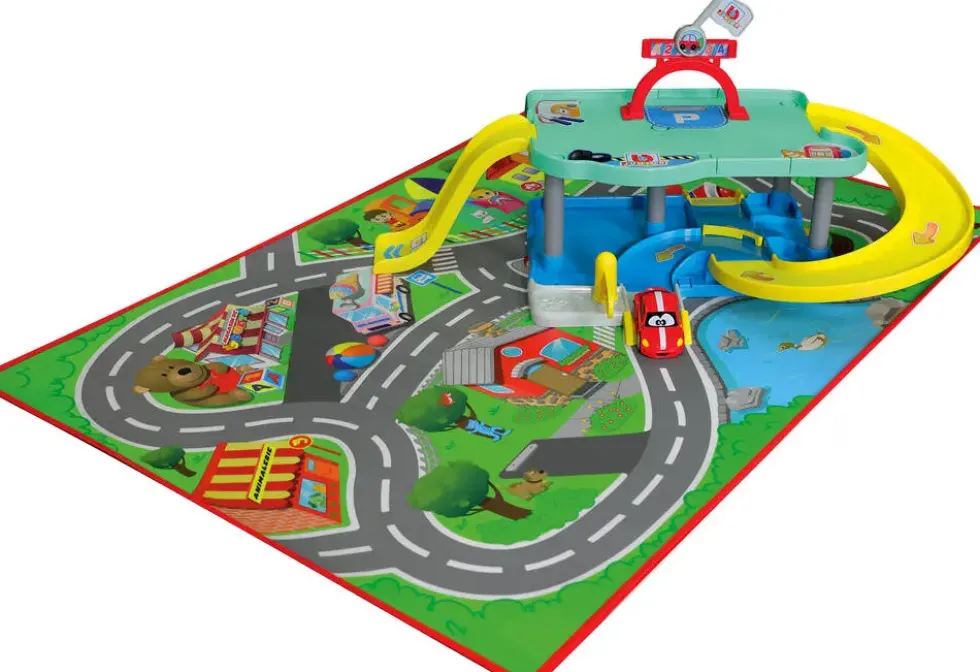 BB JUNIOR - MEGA PACK MON 1ER GARAGE BB JUNIOR / MON 1ER TAPIS + 1 VEHICULE