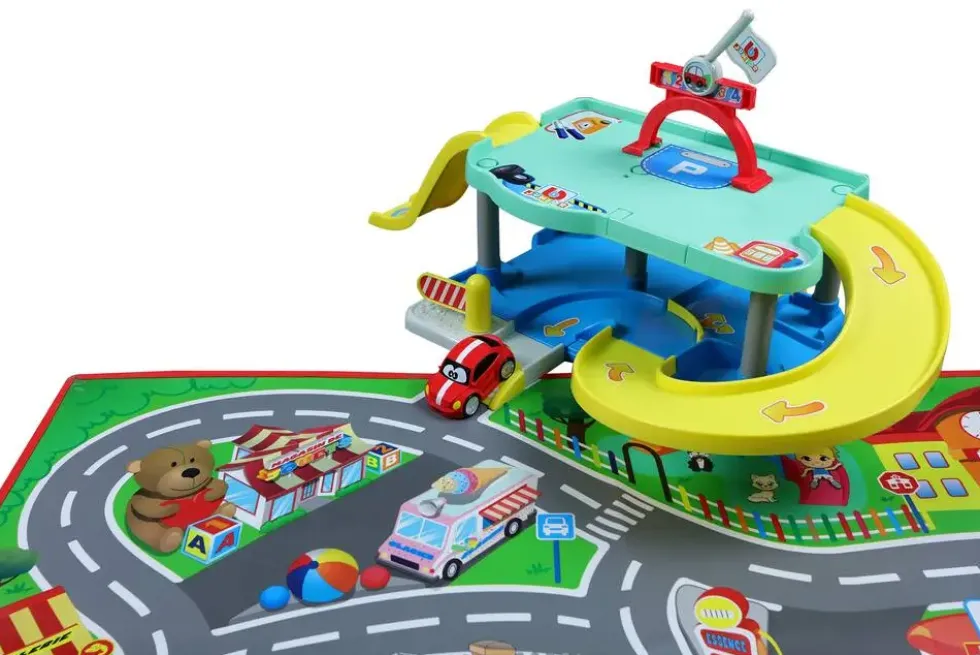 BB JUNIOR - MEGA PACK MON 1ER GARAGE BB JUNIOR / MON 1ER TAPIS + 1 VEHICULE