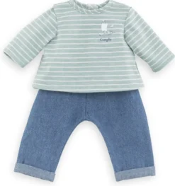 BB36 - PANTALON ET MARINIERE BORDS DE LOIRE POUR POUPON 36 CM - COROLLE VETEMENTS