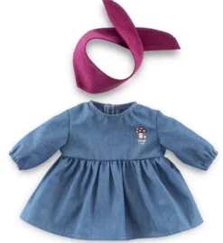 BB36 ROBE EN JEAN ML + FOULARD PETIT EXPLORATEUR - COROLLE VETEMENTS