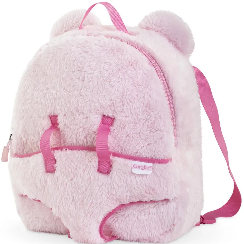 BB30 SAC A DOS PORTE POUPON PELUCHE ROSE - COROLLE ACCESSOIRES