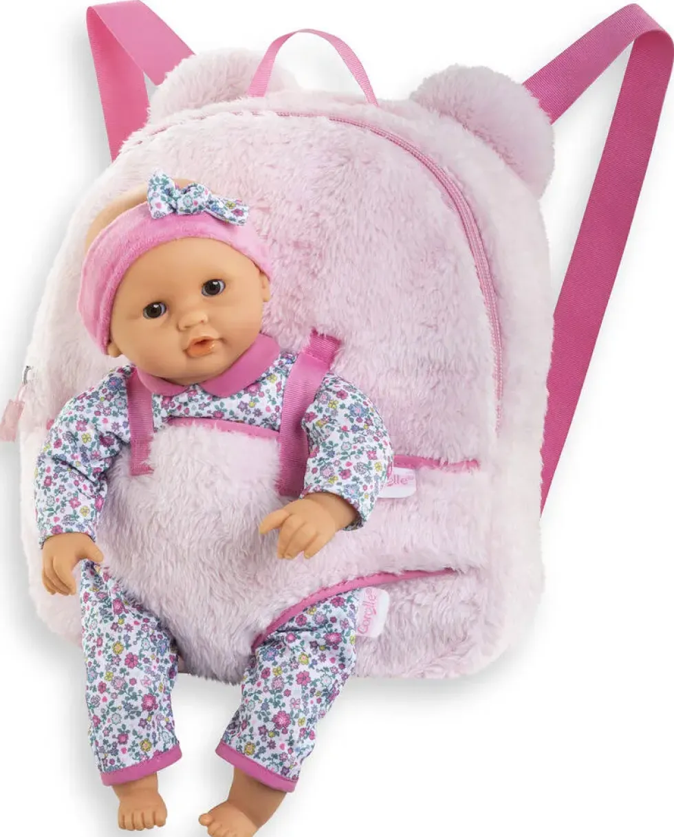 BB30 SAC A DOS PORTE POUPON PELUCHE ROSE - COROLLE ACCESSOIRES
