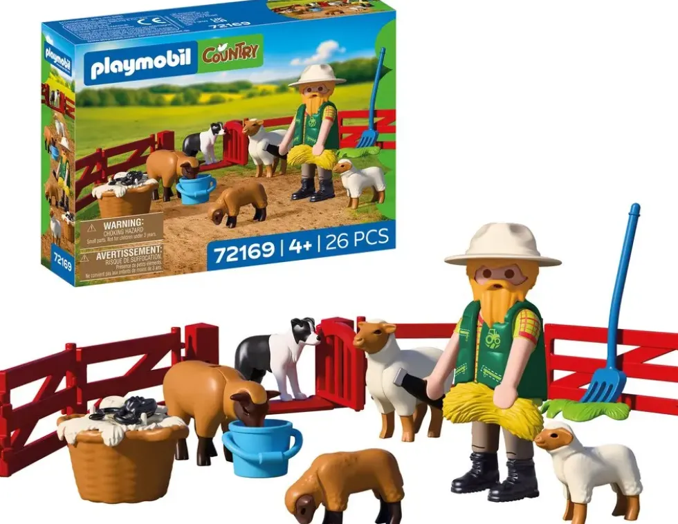BERGER AVEC ENCLOS A MOUTONS & CHIEN 72169