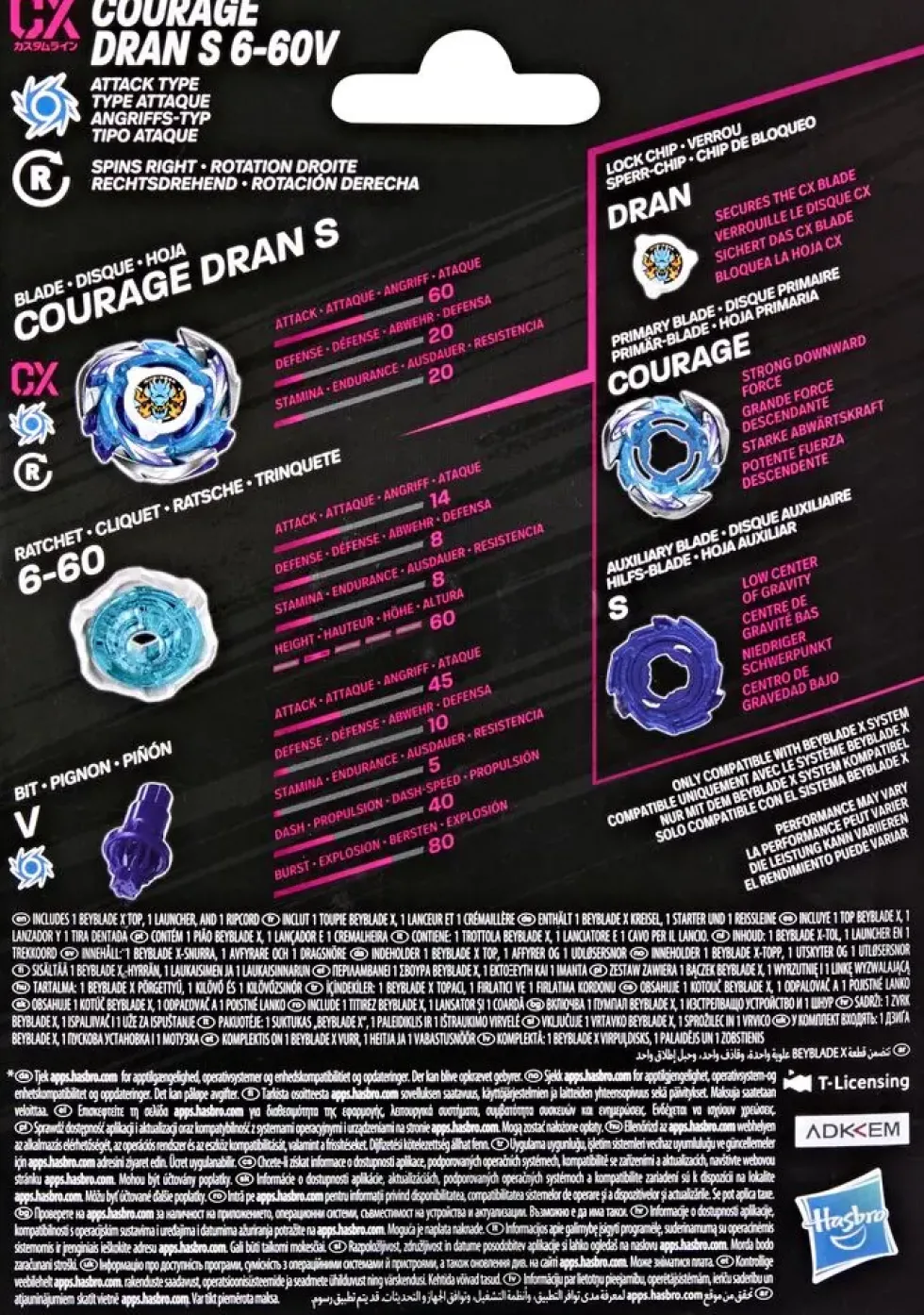 BEYBLADE X - STARTER PACK 2.0 COURAGE DRAN S 6-60V