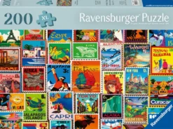 BIEN ETRE ET PUZZLE 200PIECESTIMBRES DU MONDE ENTIER