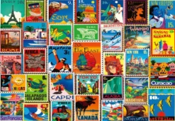 BIEN ETRE ET PUZZLE 200PIECESTIMBRES DU MONDE ENTIER