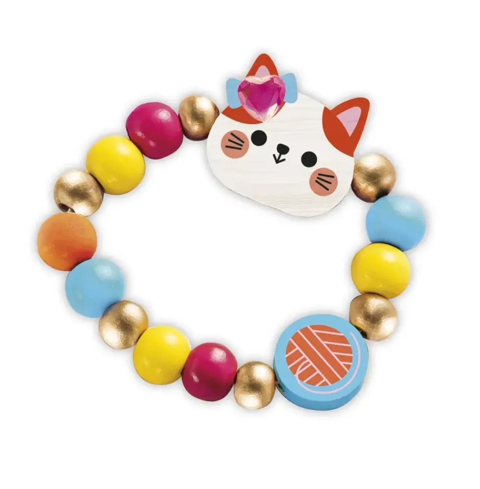 4 BIJOUX EN BOIS A CREER - PETITS CHATS