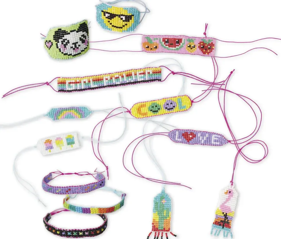 13 BIJOUX POP PERLES ET METIER A TISSER