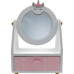 BOITE A BIJOUX AVEC MIROIR LICORNE