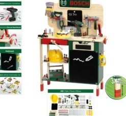 BOSCH - GRAND ETABLI EN BOIS AVEC VISSEUSE ELECTRONIQUE ET ACCESSOIRES