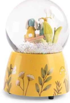 BOULE A NEIGE MUSICALE TROIS PETITS LAPINS
