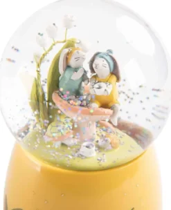 BOULE A NEIGE MUSICALE TROIS PETITS LAPINS
