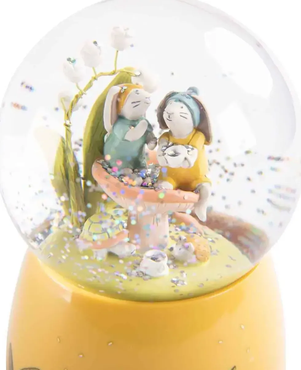 BOULE A NEIGE MUSICALE TROIS PETITS LAPINS