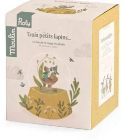 BOULE A NEIGE MUSICALE TROIS PETITS LAPINS