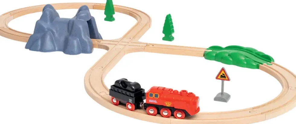 BRIO 7312350360172 - CIRCUIT LOCOMOTIVE A PILES A VAPEUR