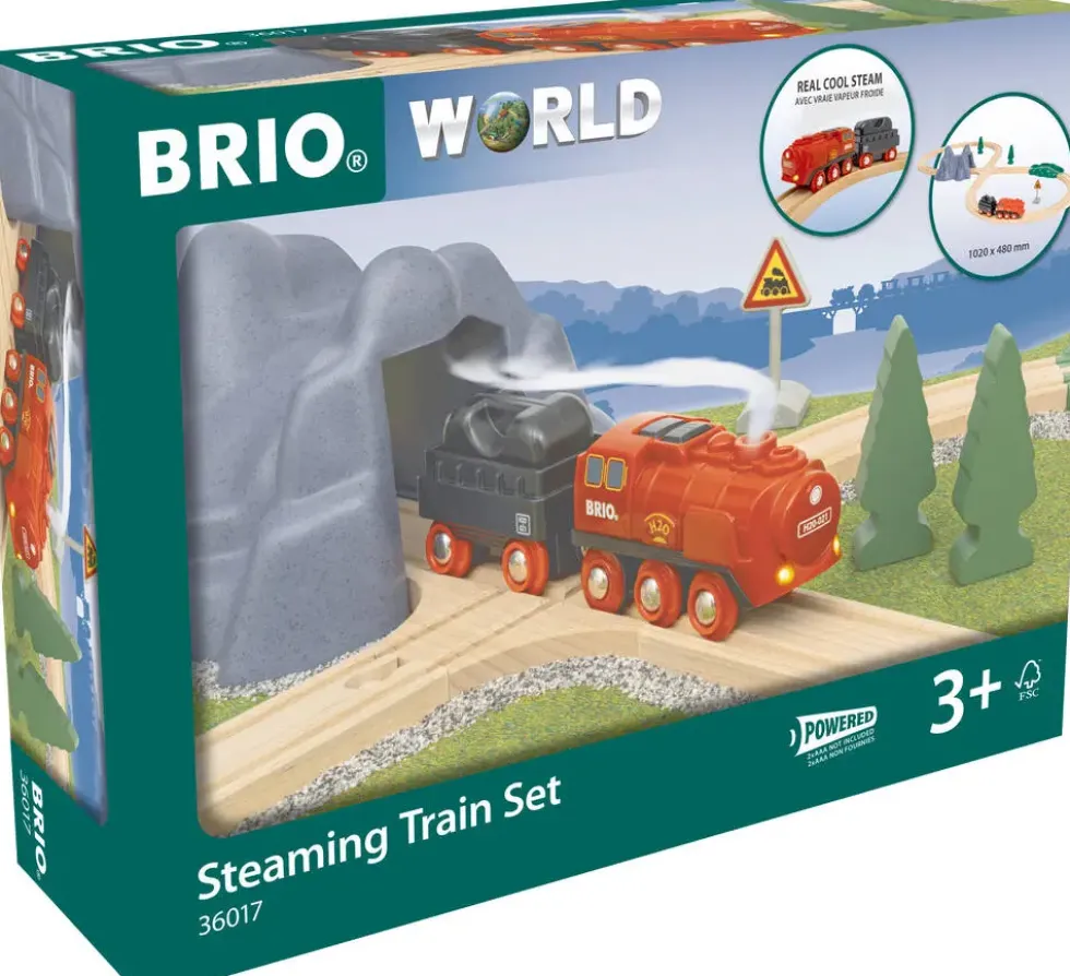 BRIO 7312350360172 - CIRCUIT LOCOMOTIVE A PILES A VAPEUR