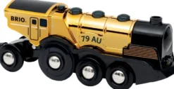BRIO 7312350336306 - LOCOMOTIVE DORÉE PUISSANTE À PILES