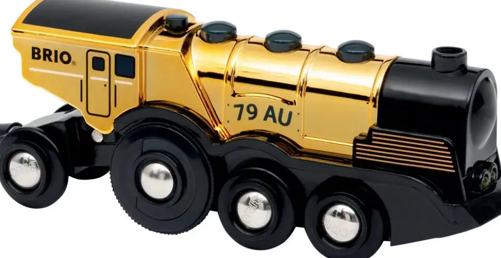 BRIO 7312350336306 - LOCOMOTIVE DORÉE PUISSANTE À PILES