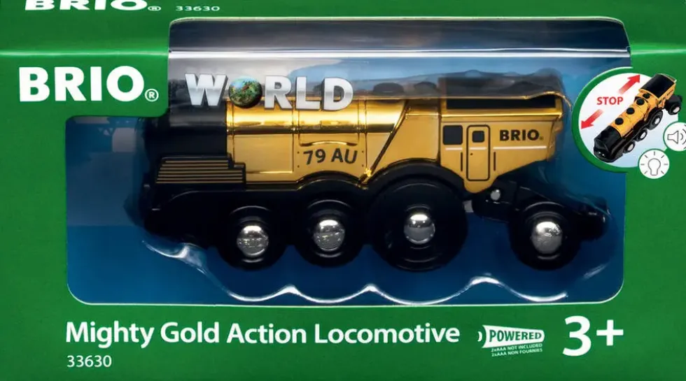 BRIO 7312350336306 - LOCOMOTIVE DORÉE PUISSANTE À PILES