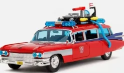 1/24 CADILLAC GHOSTBUSTERS ECTO-1 X TRANSFORMERS OPTIMUS PRIME RED HOLLYWOOD RIDES